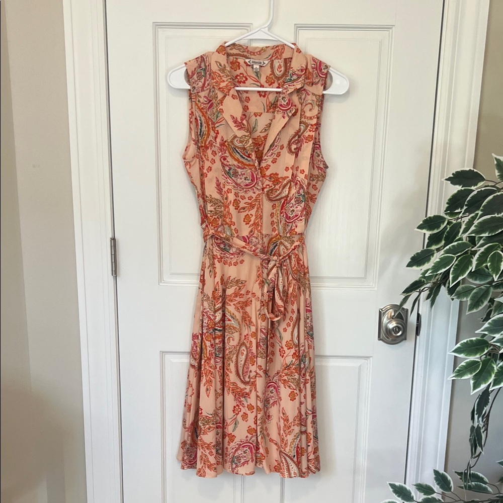 Nanette Lepore Peach Paisley Midi Dress